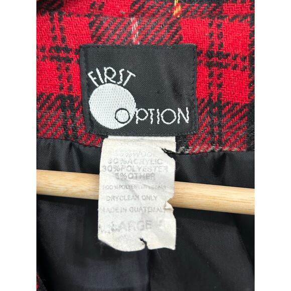 Vintage Tartan Plaid Wool Blazer Red Black Jacket Royal Stewart Women’s Large - Picture 5 of 5